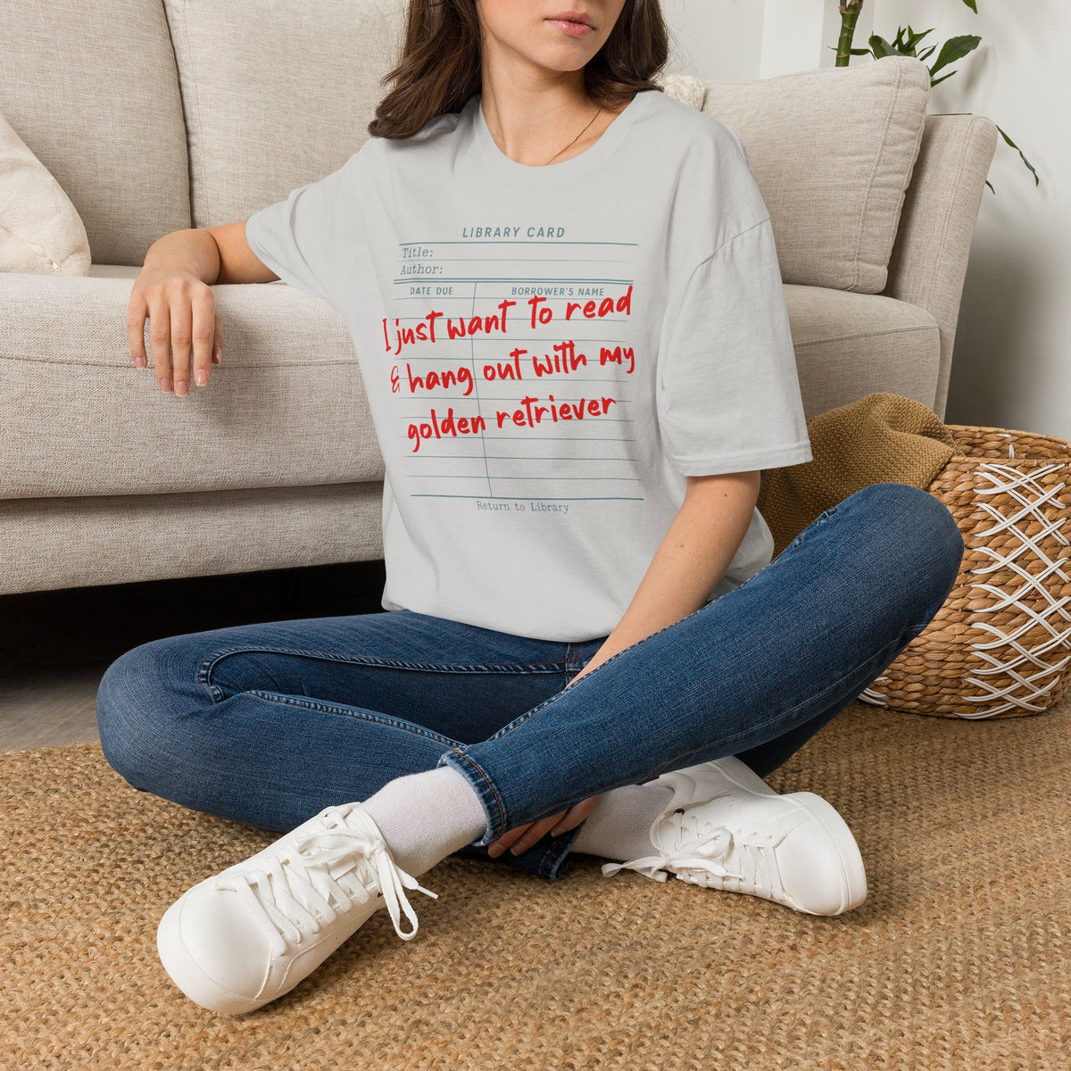 Library Card, Read & Hang Out With My Retriever  - T-Shirt